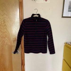 Land’s End S Striped Fleece 1/4 zip Pullover